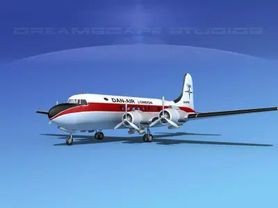 Douglas DC-4 Dan-Air London 3D model