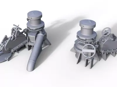 Anchor winch for harbor tugs 3D print model