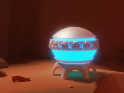 Sci-Fi Space Building 3D model