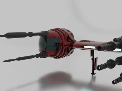B-wing spaceship 3D model