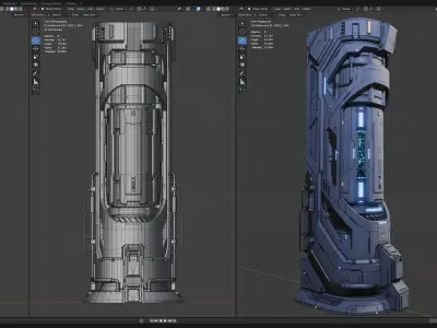 Sci-Fi Parts Kit Pack Vol 02 E-PBR Low-poly 3D model
