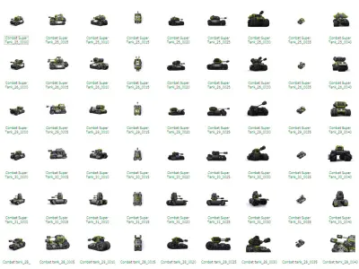 Future combat vehicle collection Low-poly 3D model purchase