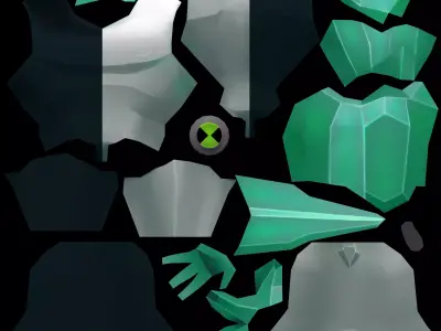 3d Ben 10 hero diamondhead low poly 3D model