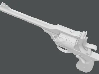 Webley Fosbery Automatic Revolver Low-poly 3D model get