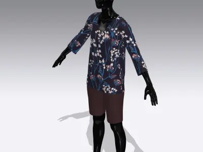 Female Cloth Dress Low-poly 3D model