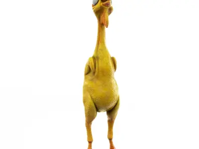 Chicken cartoon toy low poly Low-poly 3D model