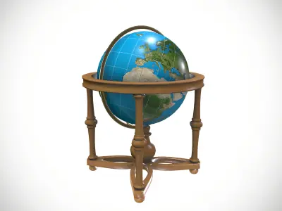 Globe  Low-poly 3D model