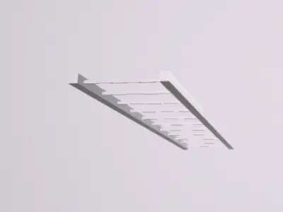 low-poly ladder 3D model hanging in air Low-poly 3D model