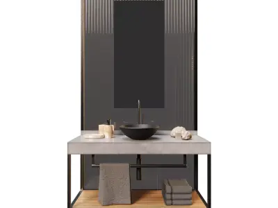 3d Industrial Style Bathroom  3D model