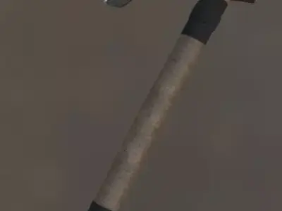 Viking Axe Low-poly 3D model 9