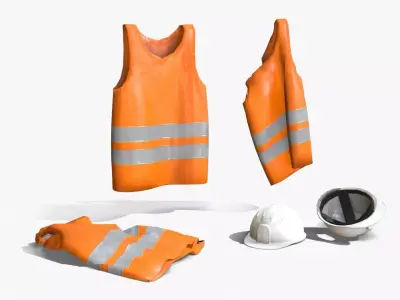 Safety Equipments Set 02 Low-poly 3D model
