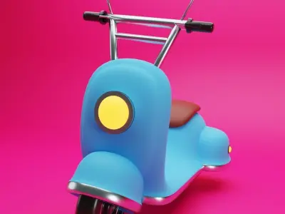 Cartoon Scooter Low-poly 3D model purchase