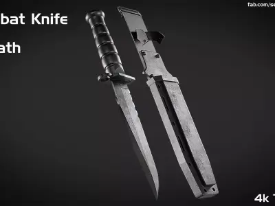 Low Poly Combat Knife  Low-poly 3D model