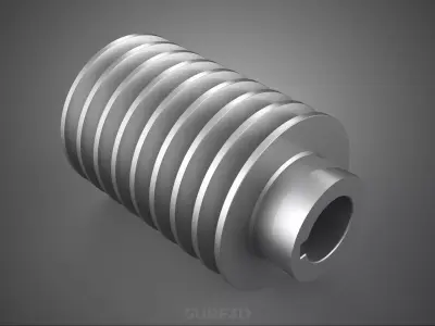 STANDARD 8 EIGHT OCTUPLE GROOVE TRACK PULLEY SHEAVE WHEEL V BELT 3D model