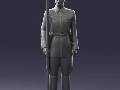 000106 Soviet Officer Guard Historical Military Miniature 0116 3D model