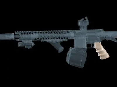 Hogue AR Pistol Grip Low-poly 3D model