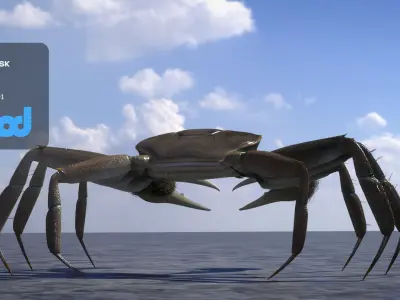 Crab Female Rigged 3D model