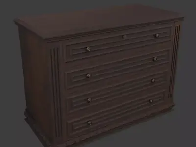 Old chest of drawers Free low-poly 3D model