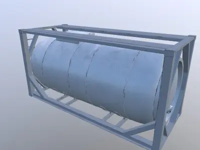 Industrial fuel tank Low-poly 3D model