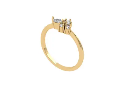 Solitaire Engagement Ring 3D print model 38