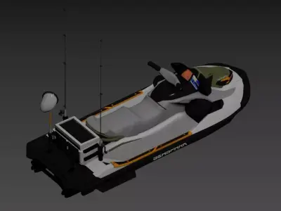 Fishing Jet Ski Personal Watercraft Sea-Doo Style 3D model  3D model
