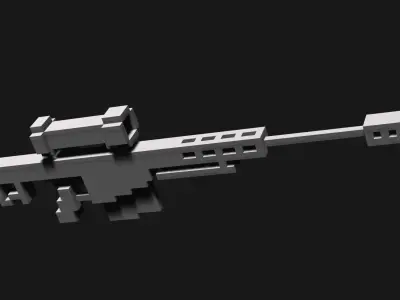 Voxel Weapons Mega Pack Low-poly 3D model