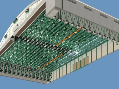 Aircraft hanger and 4rader 3D model