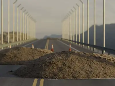 Photorealistic Gravel Moud Low-poly 3D model