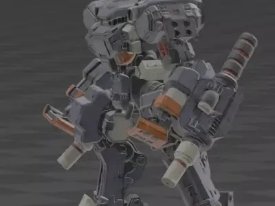 Heavy Mecha Combat Robot 3D Model 3D print model