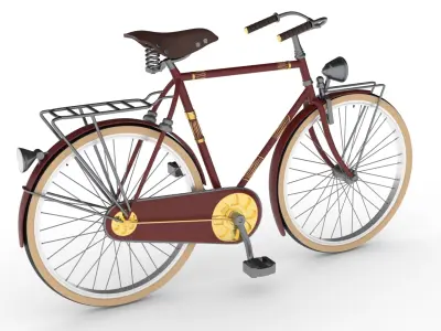 Touring Bike Low-poly 3D model