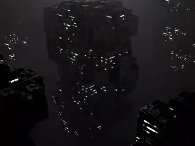 Sci fi night city building 8 3D model
