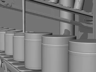 3D Factory Inspired Background for Cosmetic Presentation 3D model
