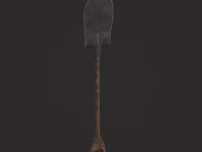 Shovel Version Three Low-poly 3D model