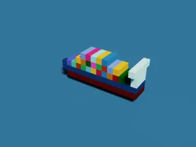 Tiny Voxel Ship 3D model