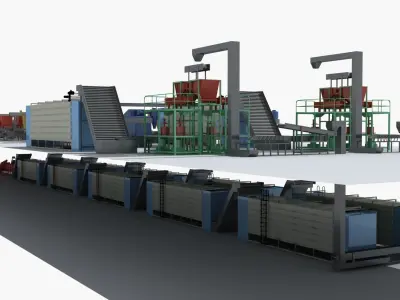 Industrial Equipment 5-Tea Assembly Production Line 3D model