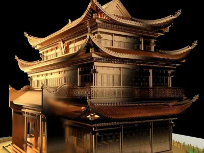 Chinese ancient  house   3D model order
