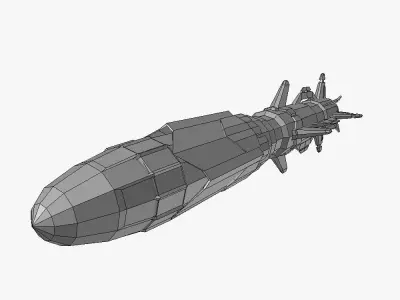 Missile 10 sci-fi low poly Low-poly 3D model