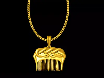 Comb Pendant Charms STL 3D Model for Jewelry - One Inch Pendant 3D print model