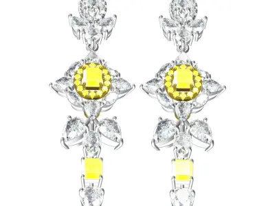 Antique Art Deco Style Earring 3D print model