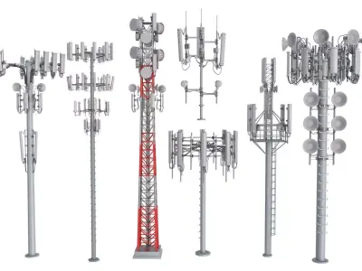 Cell Phone Tower  Collection  3D Model Pack