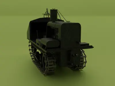 Vickers Carden Lloyd Utility Tractor Low-poly 3D model