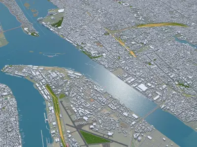Kochi Kerala India 40km AI Low-poly 3D model