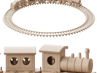Animated train LOCO motive 3D model