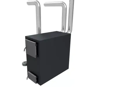 Solid fuel pyrolysis convection boiler 3D model