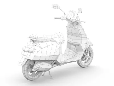 Generic Motor Scooter v1 Low-poly 3D model