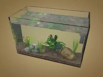 Aquarium fish tank Low-poly 3D model