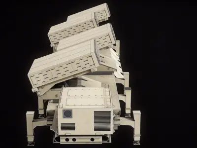 Roketsan Jobaria TR-122 Defense Rocket System Rigged PBR 3D model