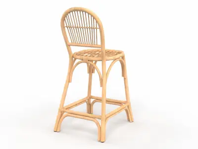 Modern Bohemian STOOL Rattan 3D model