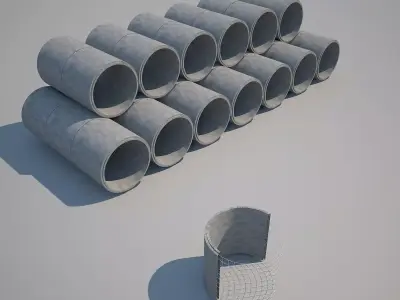 Concrete Pipes 3D model