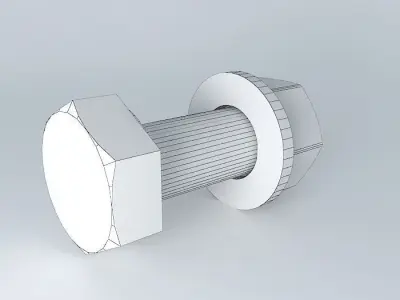 Hex head screw M 10 x 30 mm DIN 933 Free 3D model